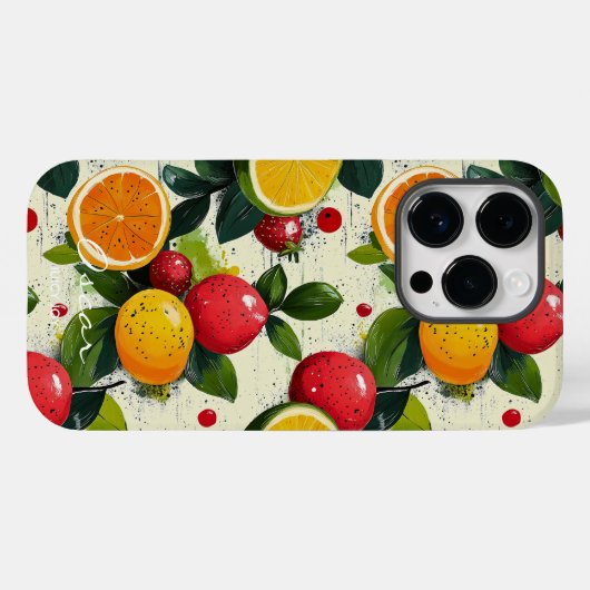 Levendige Citrus en Berry Fruit Design Fresh Look Case-Mate iPhone Case (Achterkant (horizontaal))