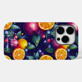 Levendige Citrus en Berry Fruit Patroon op de Mari Case-Mate iPhone Case (Achterkant (horizontaal))