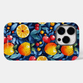 Levendige Citrus en Berry Wellness Blauw & Sinaasa Case-Mate iPhone Case (Achterkant (horizontaal))