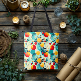 Levendige citrus en kersen - gepersonaliseerde Ini Tote Bag