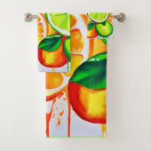 Levendige Citrus Fruit Splash Art Bad Handdoek (Insitu)