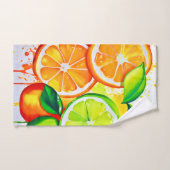 Levendige Citrus Fruit Splash Art Bad Handdoek (Handdoek)