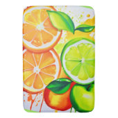 Levendige Citrus Fruit Splash Art Badmat (Voorkant Verticaal)