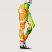 Levendige Citrus Fruit Splash Art Leggings (Rechts)
