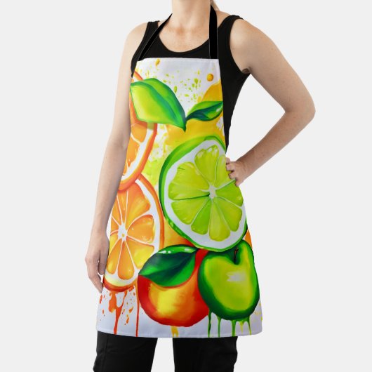 Levendige Citrus Fruit Splash Art Schort (Insitu)