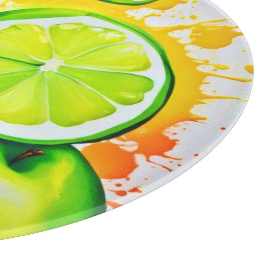 Levendige Citrus Fruit Splash Art Snijplank (Hoek)