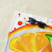 Levendige Citrus Fruit Splash Art Strandlaken (In situ)