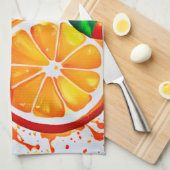 Levendige Citrus Fruit Splash Art Theedoek (Quarter Fold)