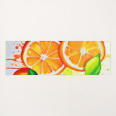 Levendige Citrus Fruit Splash Art Yogamat (Achterkant (horizontaal))