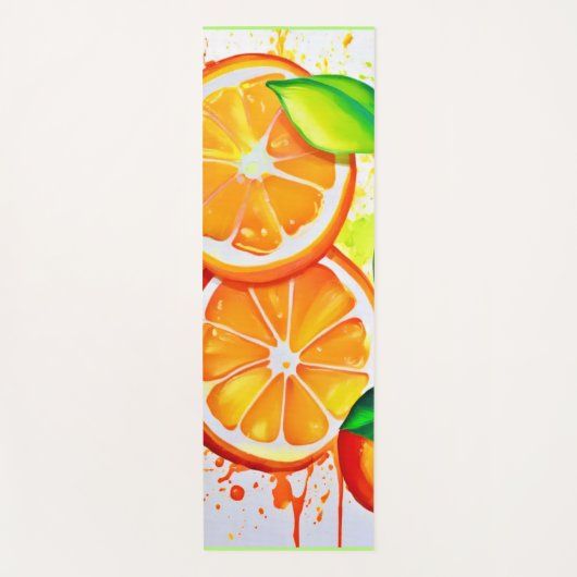 Levendige Citrus Fruit Splash Art Yogamat (Voorkant)