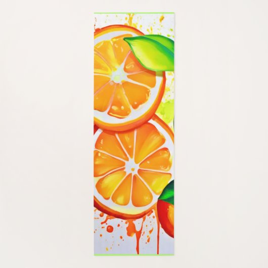 Levendige Citrus Fruit Splash Art Yogamat (Achterkant)