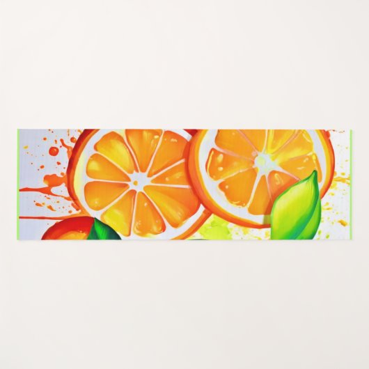 Levendige Citrus Fruit Splash Art Yogamat (Voorkant (horizontaal))