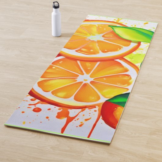 Levendige Citrus Fruit Splash Art Yogamat (In situ)