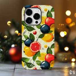 Levendige Citrus Fruit Telefoonhoes met Vette Kleu Case-Mate iPhone 14 Pro Hoesje