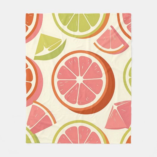 Levendige citrus grapefruit sinaasappel limoenschi fleece deken (Voorkant)