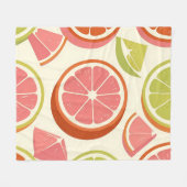 Levendige citrus grapefruit sinaasappel limoenschi fleece deken (Voorkant (Horizontaal))