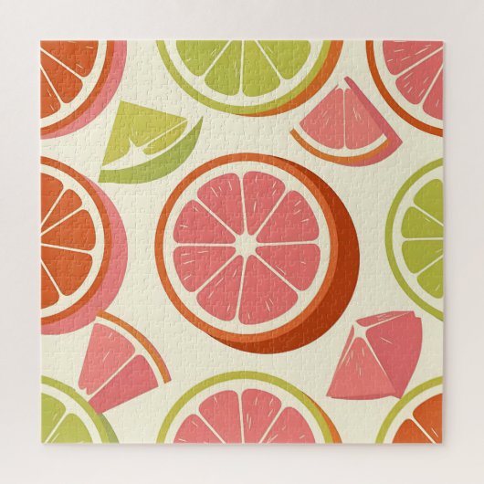 Levendige citrus grapefruit sinaasappel limoenschi legpuzzel (Verticaal)