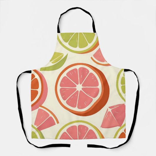 Levendige citrus grapefruit sinaasappel limoenschi schort (Voorkant)