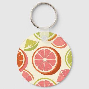 Levendige citrus grapefruit sinaasappel limoenschi sleutelhanger