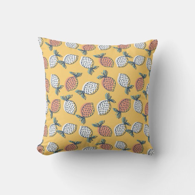 Levendige Citrus Harmony Kussen (Voorkant)