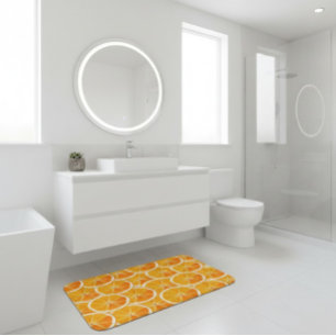 Levendige citrus Oranje plak Badmat