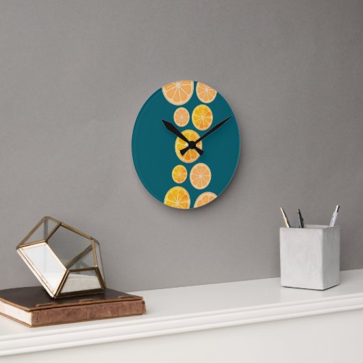 Levendige Citrus Slice Wall Clock Ronde Klok (Kantoor)