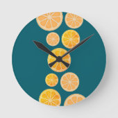 Levendige Citrus Slice Wall Clock Ronde Klok (Voorkant)