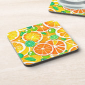 Levendige citrusmedley - verse en sappige plakjes bier onderzetter (Linkerzijde)