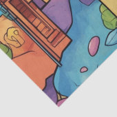 Levendige Cityscape Impressions V2 Tissuepapier (Detail)