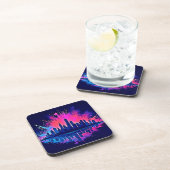 Levendige CitySplash Art Bier Onderzetter (Rechterzijde)