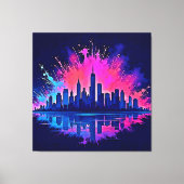 Levendige CitySplash Art Canvas Afdruk (Voorkant)