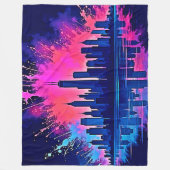 Levendige CitySplash Art Fleece Deken (Voorkant)
