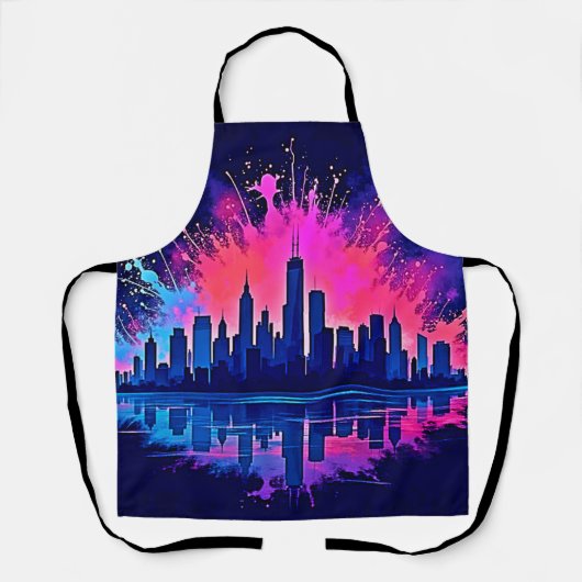 Levendige CitySplash Art Schort (Voorkant)
