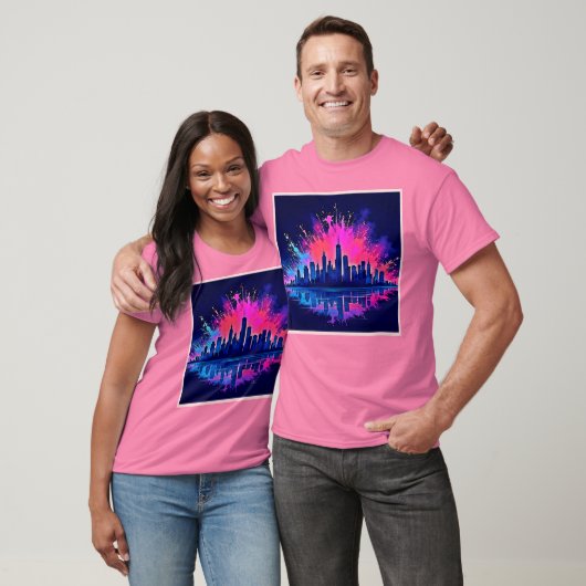 Levendige CitySplash Art T-shirt (Unisex)