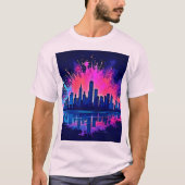Levendige CitySplash Art T-shirt (Voorkant)