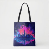 Levendige CitySplash Art Tote Bag (Voorkant)