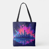 Levendige CitySplash Art Tote Bag (Achterkant)