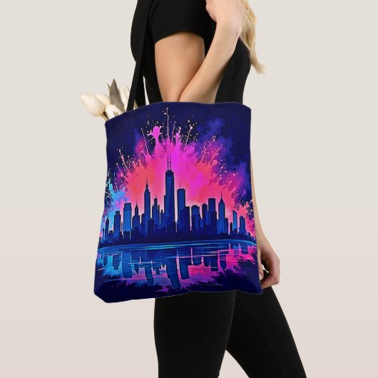Levendige CitySplash Art Tote Bag (Dichtbij)