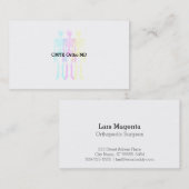 Levendige CMY Letterpress Skelet Dansend Visitekaartje (Voorkant / Achterkant)