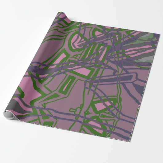 Levendige Collage Vibes Print Cadeaupapier (Uitgerold)