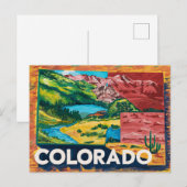 Levendige Colorado Kaart Schilderen (Voorkant / Achterkant)