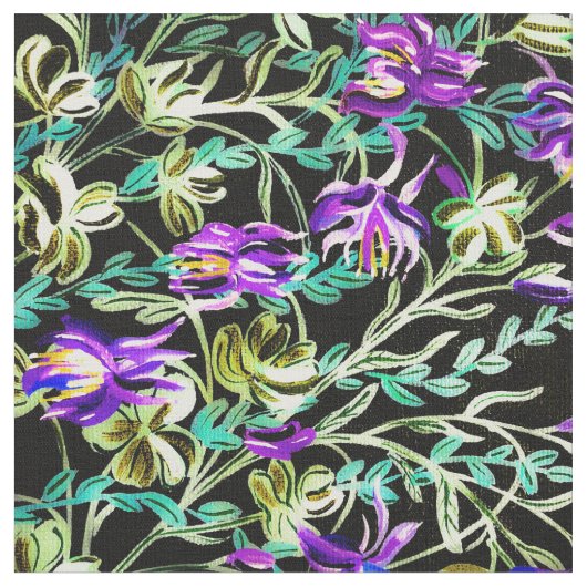 Levendige Columbine Fabric Stof (Close Up)