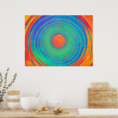 Levendige concentrische cirkels poster (Keuken)