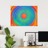 Levendige concentrische cirkels poster (Thuiskantoor)