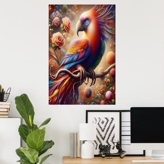 Levendige Condor Perching Top Tree Poster (Thuiskantoor)
