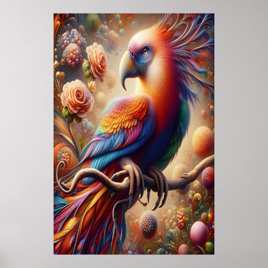 Levendige Condor Perching Top Tree Poster (Voorkant)