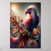 Levendige Condor Vogel Perched Top Tree Branch Poster (Voorkant)