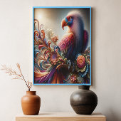Levendige Condor Vogel Perched Top Tree Branch Poster