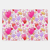Levendige Confetti Harten Inpakpapier Vel (Voorkant)