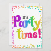Levendige Confetti Het Is Feesttijd! Feestviering Kaart (Voorkant)